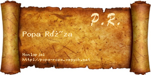 Popa Róza névjegykártya